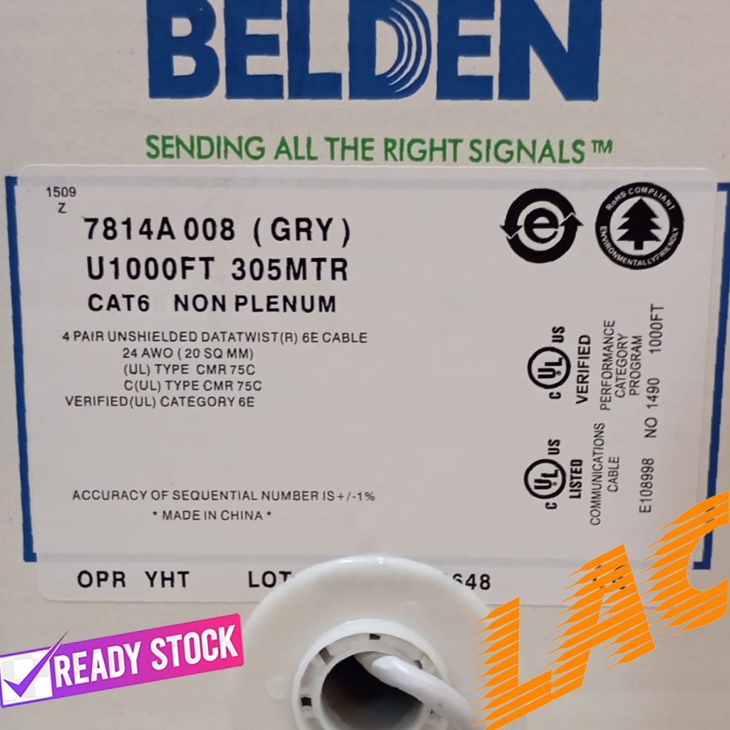 KABEL LAN UTP Cat 6 BELDEN Ausi /KABEL Belden cat6 1Roll  305M
