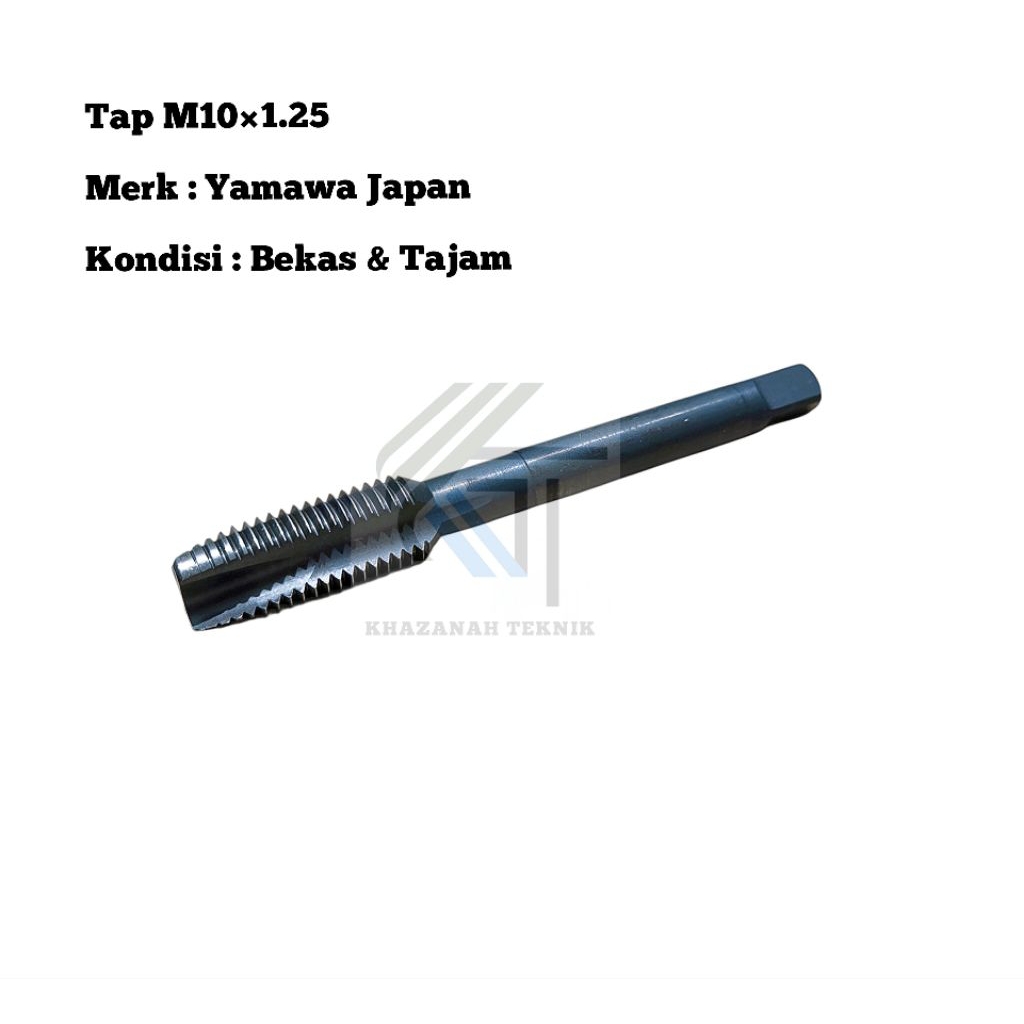 YAMAWA Mata Tap M10×1.25 PO Second Tap Lurus PO M10x1.25 Yamawa Bekas Tapping M10 x 1.25 Baut 14