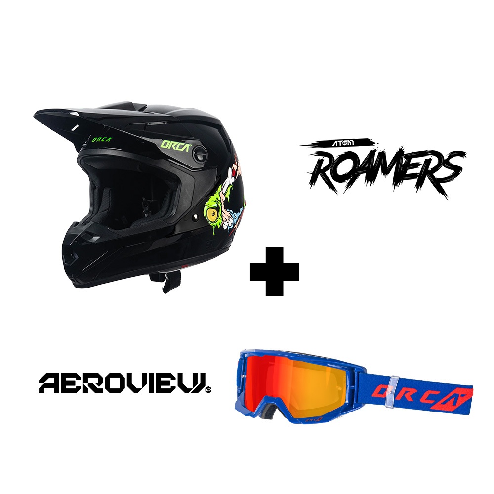 Orca Powergear - Bundling Helm Roamers + Goggle Aeroview Blue Red