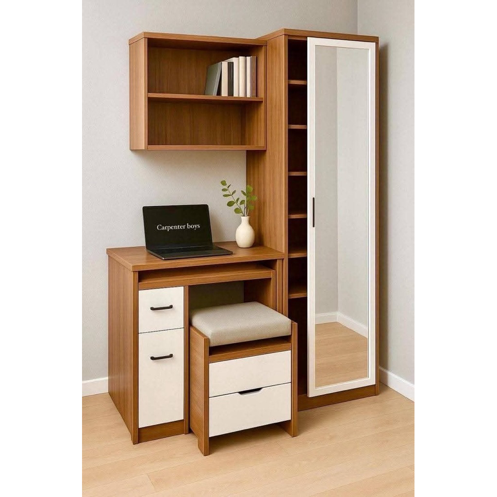 SET MEJA BELAJAR LEMARI MINIMALIS .