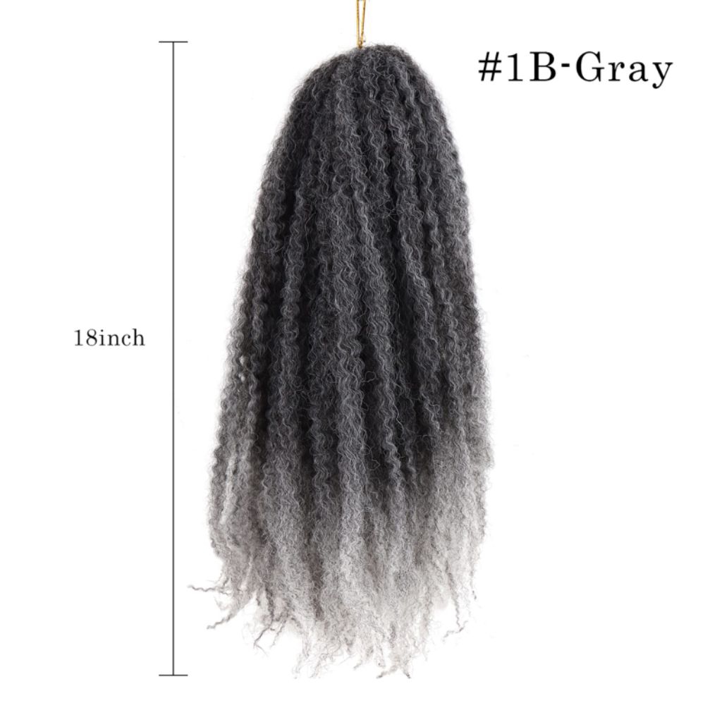 Marley Braids Gray Series - Rambut Sambung Kinky Twist Crochet Afro Warna Abu-abu Silver Ombre Premi