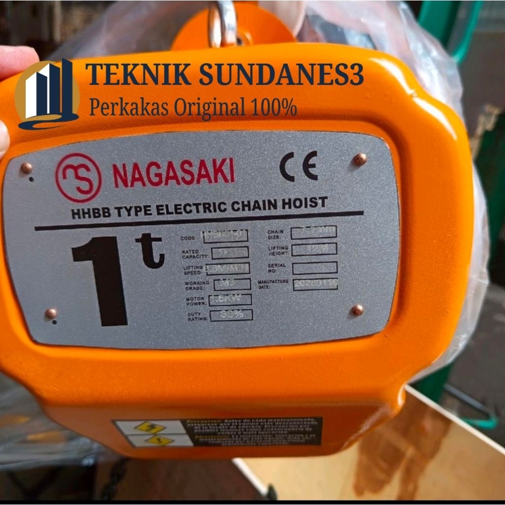 CHAIN BLOCK NAGASAKI 1 2 3 TON Chain Hoist Nagasaki Japan (manual & elektrik) kapasitas 1–3 ton, pan