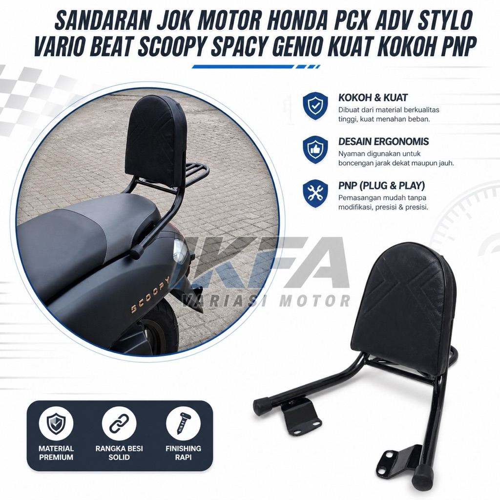 Sandaran Jok Motor Matic HONDA SCOOPY VARIO ADV STYLO PCX BEAT VARIO 110 VARIO OLD VARIO 125 150 VAR