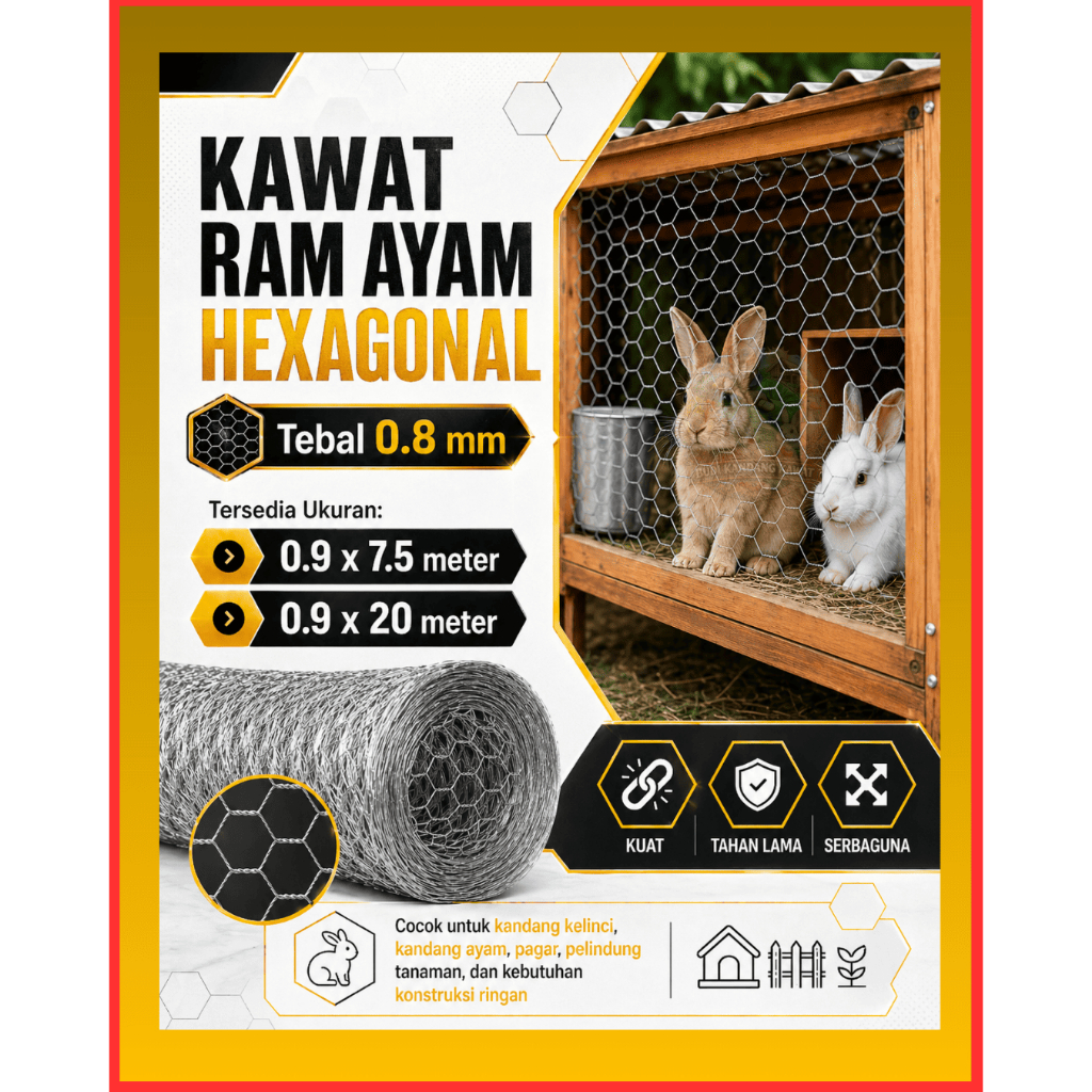 Kawat Ram Ayam Hexagonal Galvanis - Harga Pabrik, Qualitas Terbaik | Kawat Ayam Anti Karat – Kuat & 