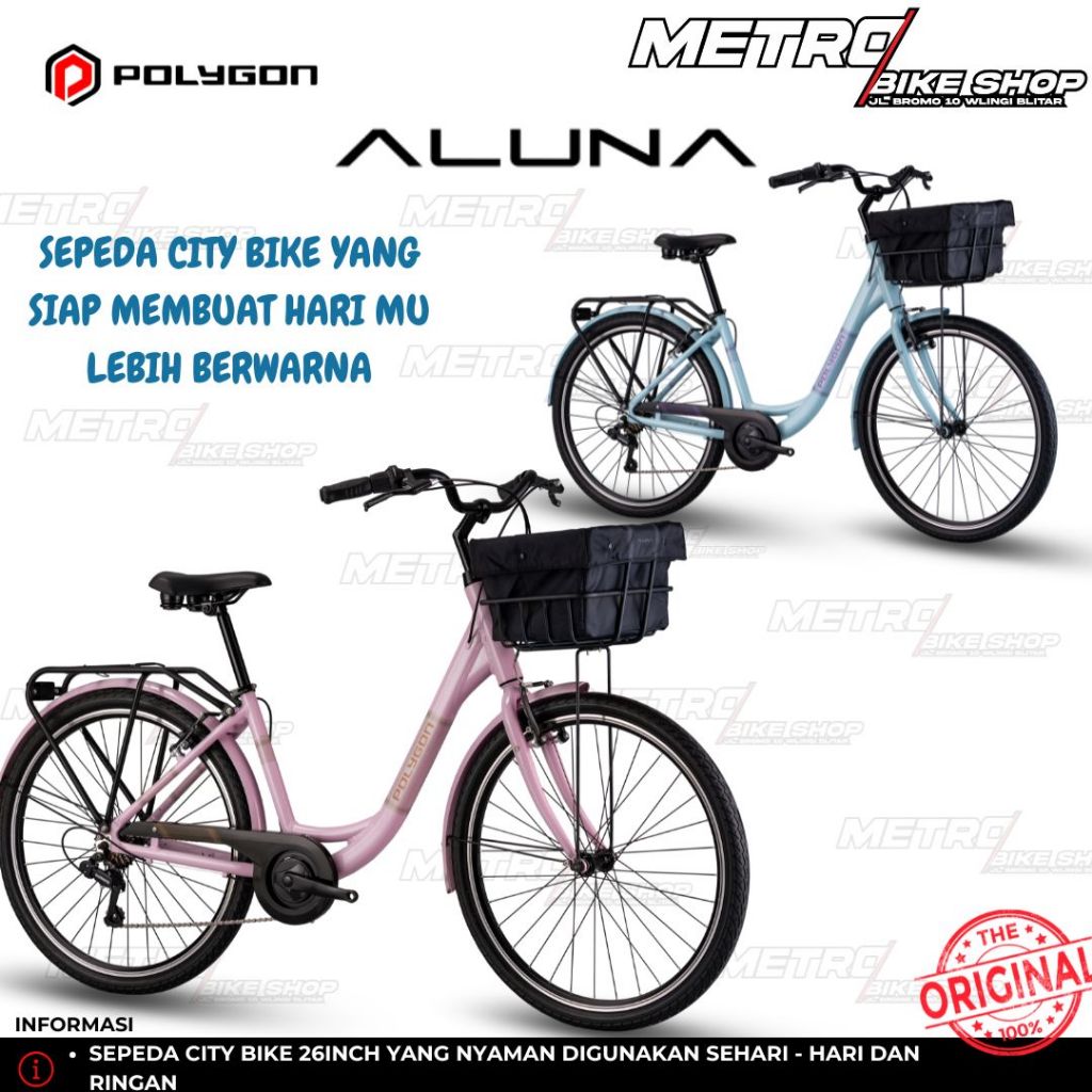 Polygon Aluna City Bike 26" Sepeda Cewek Kota alloy