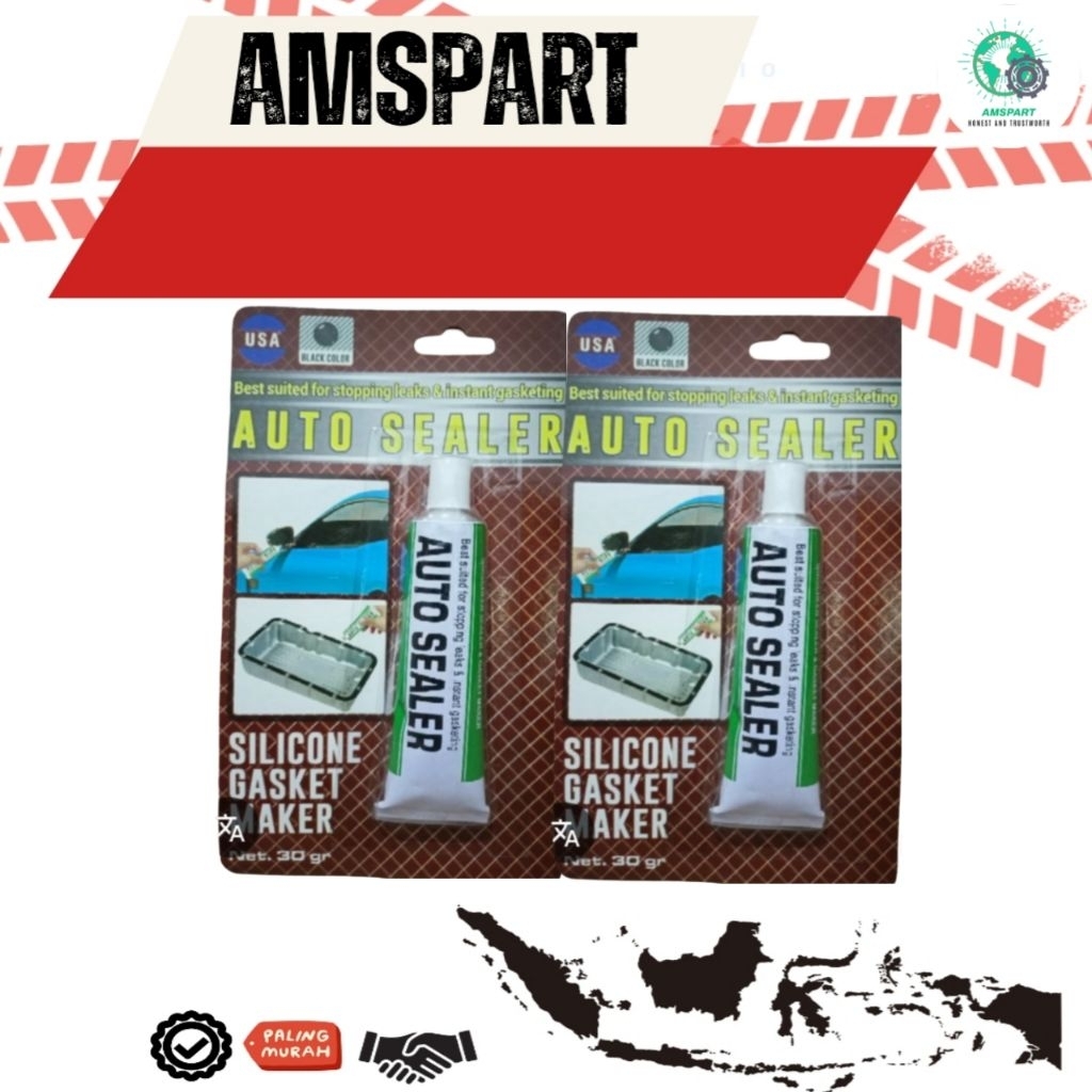 Lem Auto Sealer hitam 30 gram USA (tahan air, tahan panas, tahan debu )