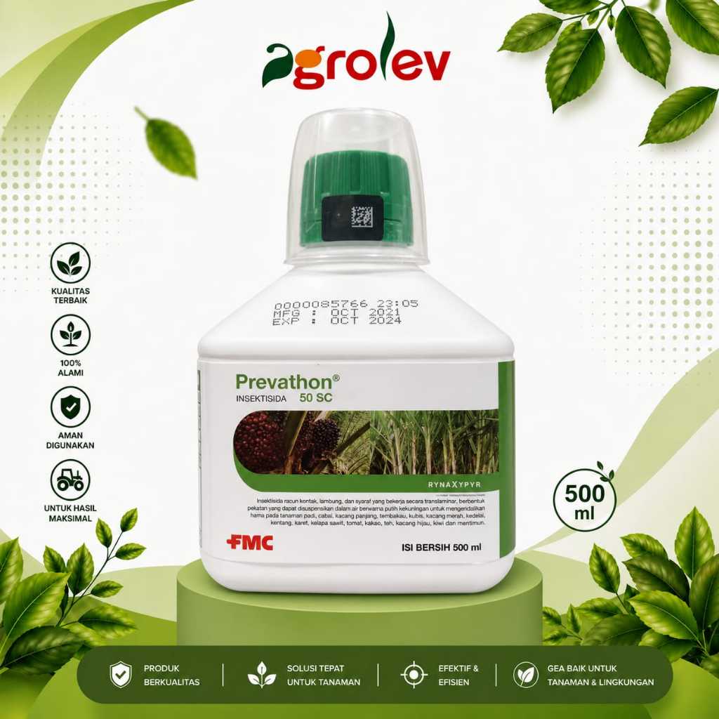 PREVATHON 50 SC 500 ML / klorantraniliprol 50 g/l / Insektisida kontak, lambung, dan saraf, serta sa
