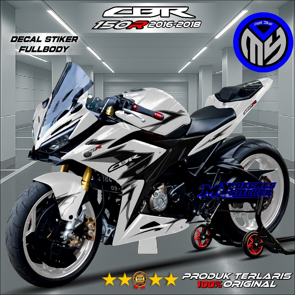 TERBARU Decal Stiker Full Body CBR 150R Facelift K45G K45N Tahun 2016-2020 Motif Varky Vietnam Putih