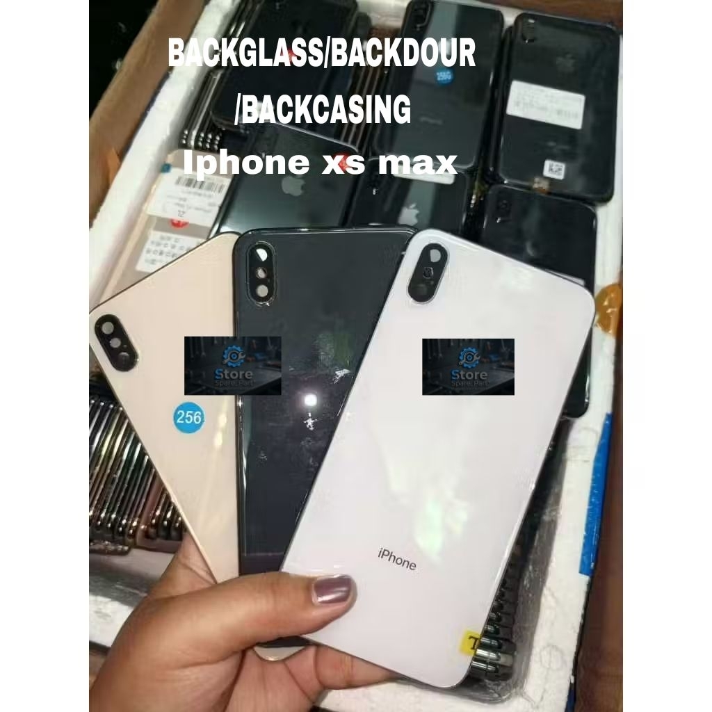BACKGLASS/BACKDOOR/BACKCASING IPHONE XS MAX ORIGINAL - TUTUP BELAKANG