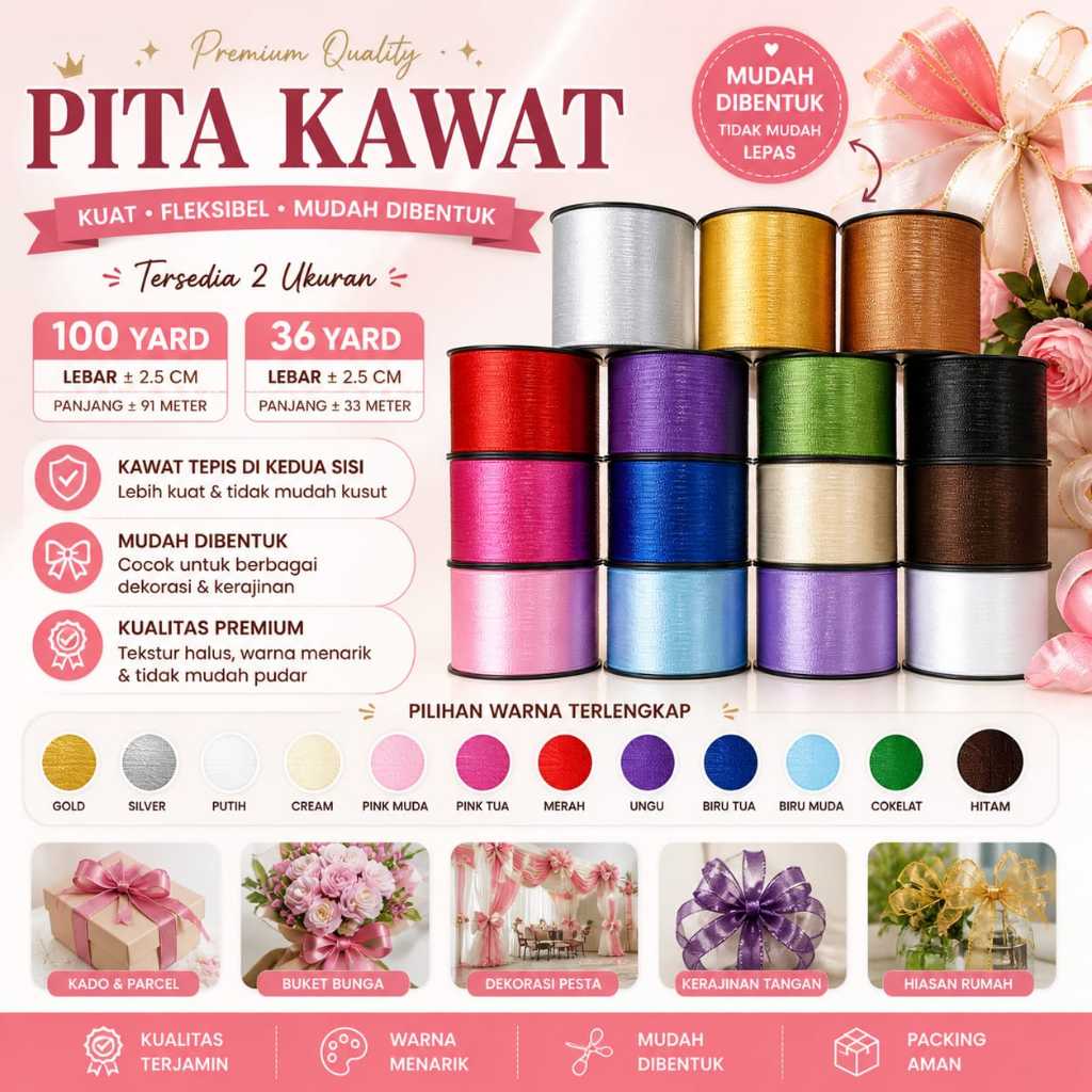 (SUNPARTY) PITA KAWAT / PITA KAWAT BINGKISAN / PITA KAWAT SOUVENIR