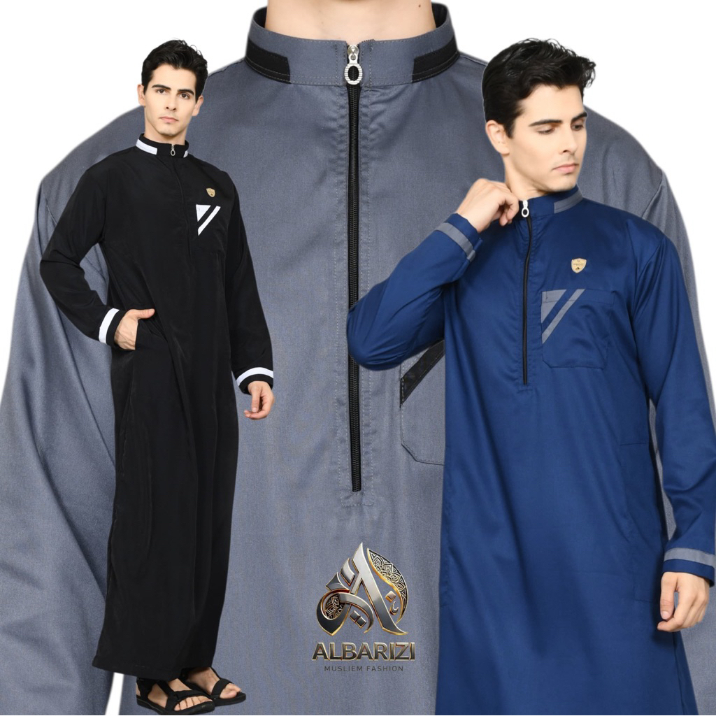 Jubah Pria AFSHAN ALBARIZI Original Cotton Toyobo Premium Gamis Muslim Pria Modern Elegan