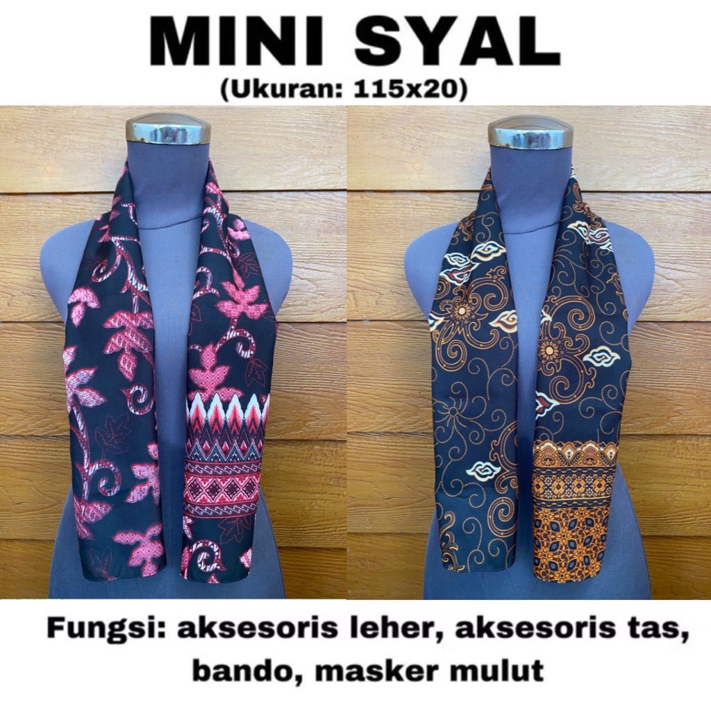 MINI SYAL MINI SCARF Syal motif batik scraft neckscarf polos leher wanita cewe murah grosir