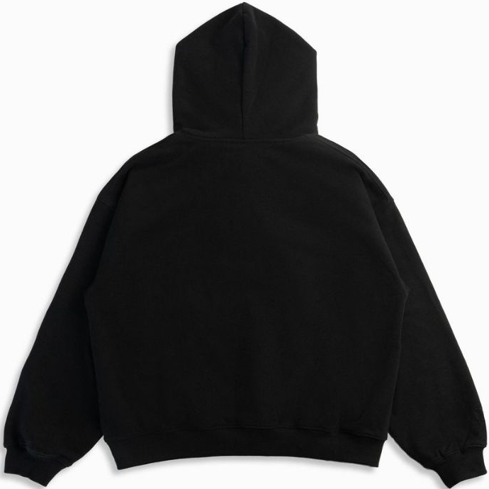 Plosan Jaket Hoodie Sweater Boxy 300 GSM Tebal Glosir Screethouse Hitam Pria wanita