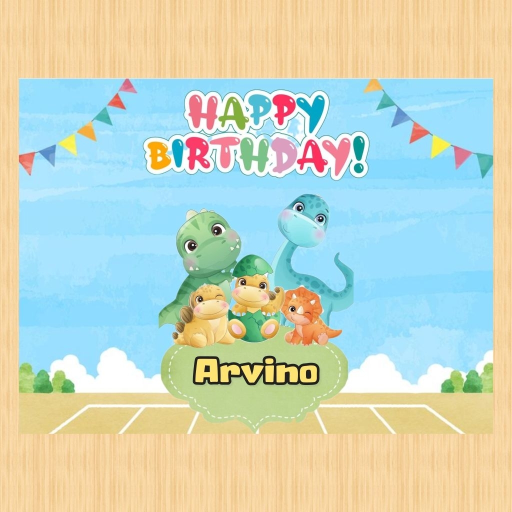 Spanduk DINOSAURUS banner DINOSAURUS spanduk banner ultah anak background custom ulang tahun anak DI