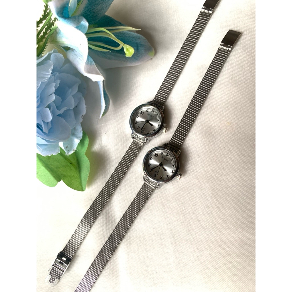 Jam Tangan Wanita Rantai Pasir Fashion Korea Analog Cantik Lucu Bossini Quartz