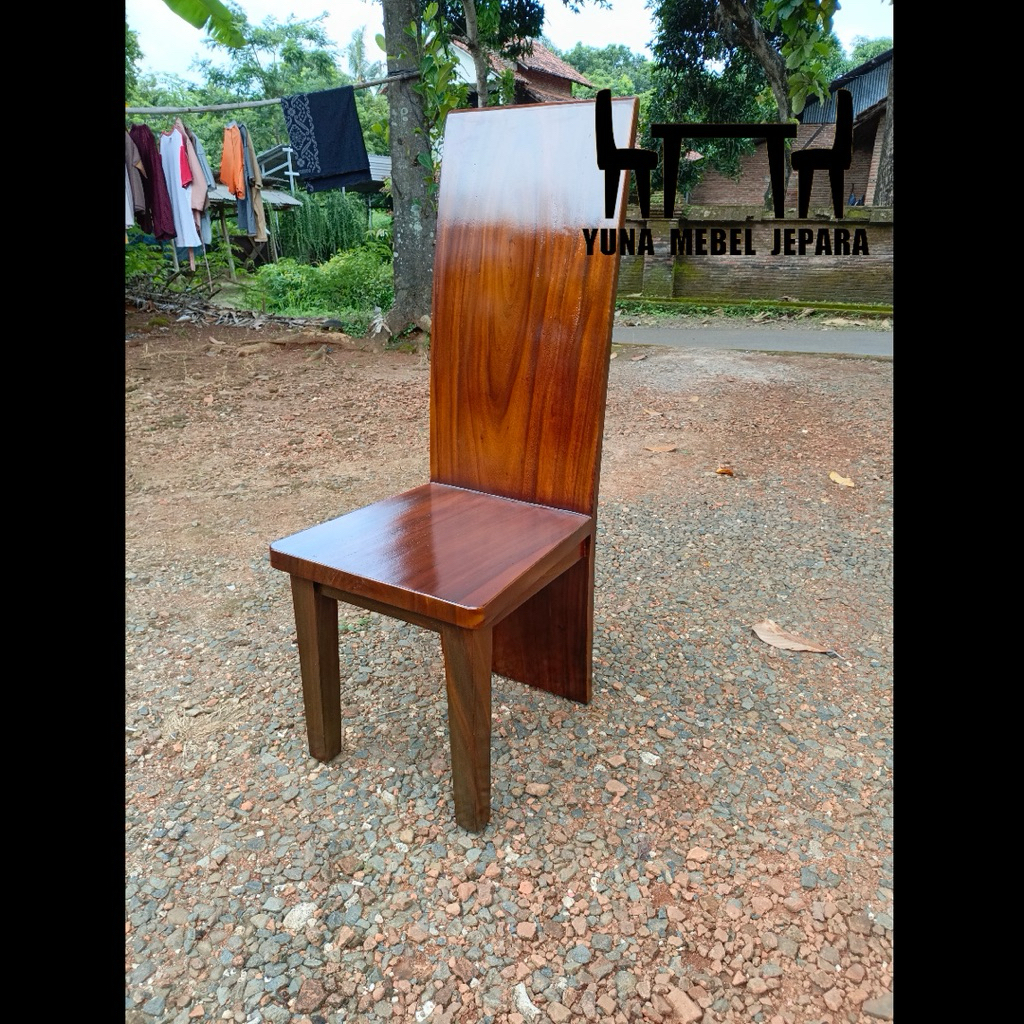 kursi makan kayu blok kayu