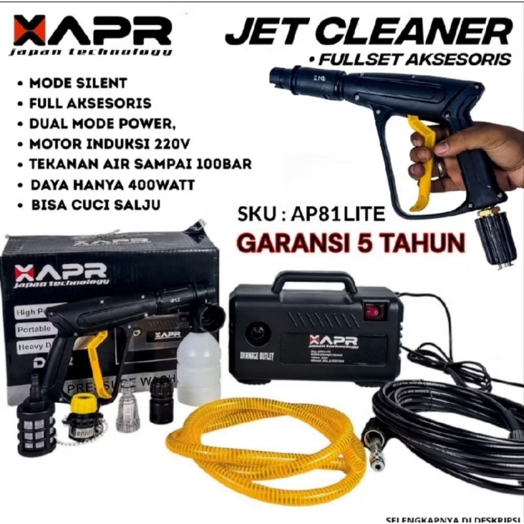 APR JET CLEANER STEAM AP81LITE MESIN CUCI MOTOR MOBIL LISTRIK HIGH PRESSURE CLEANER