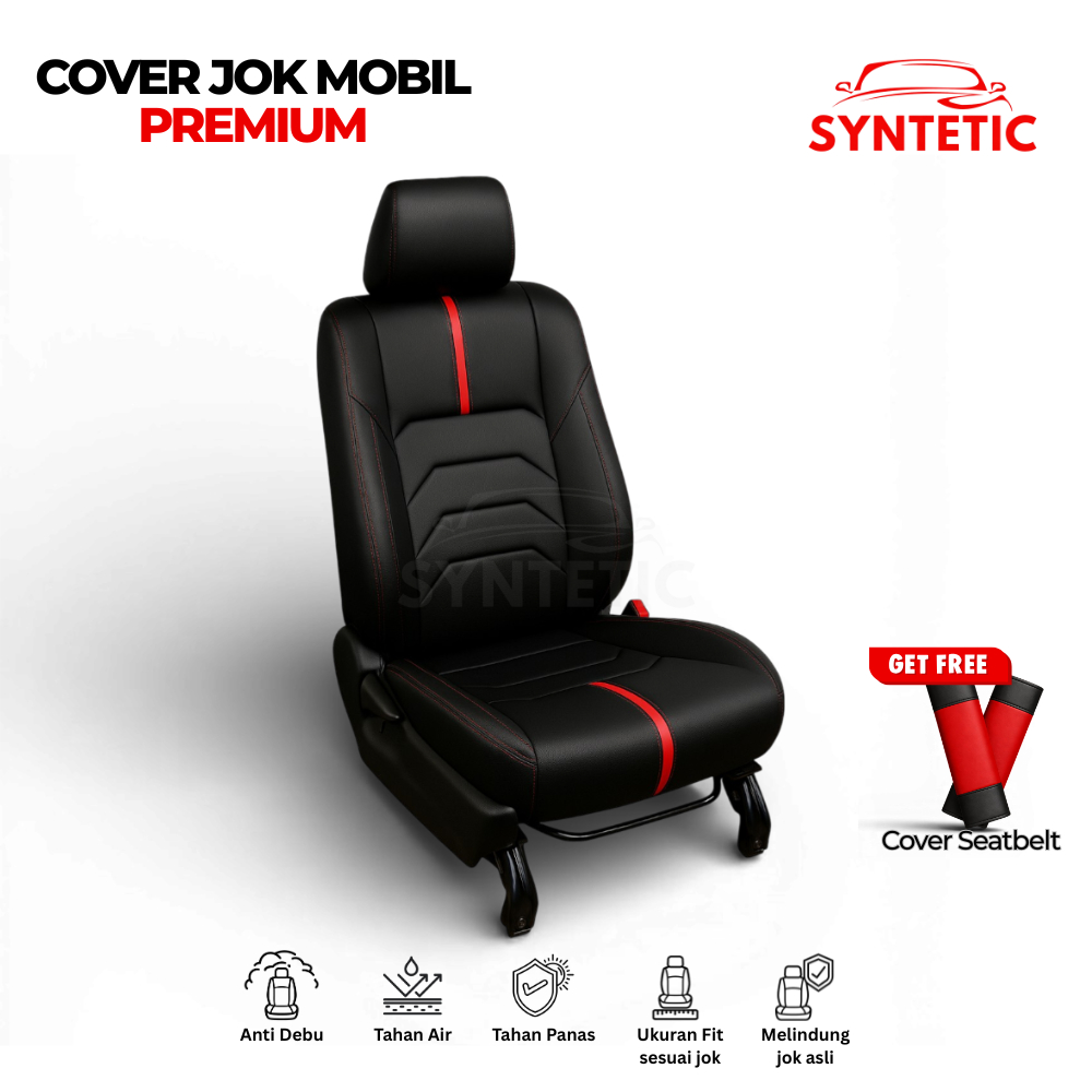 SYNTETIC - Sarung Jok Mobil New Ayla 2022-2026 Bahan Kulit Sintetis Custom Motif Full Busa 2 Baris