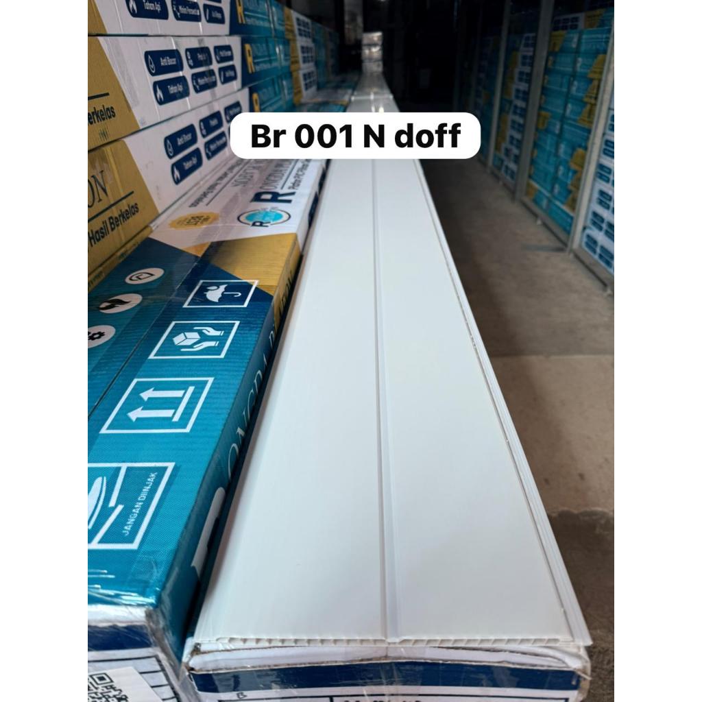 Plafon PVC merk Rongdafon doff nat putih BR-001ND Lebar 20 cm Tebal 8mm