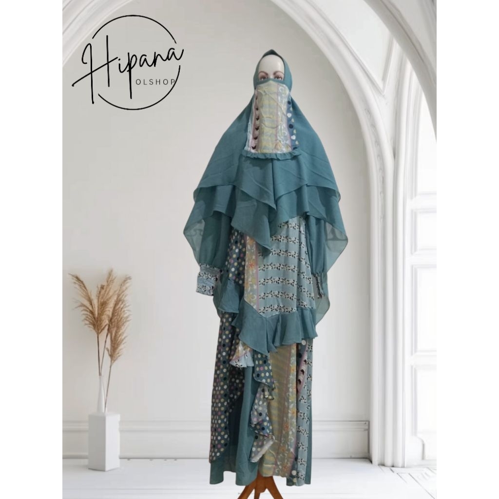 Gamis Ceruty Babydoll Syar'i set Khimar