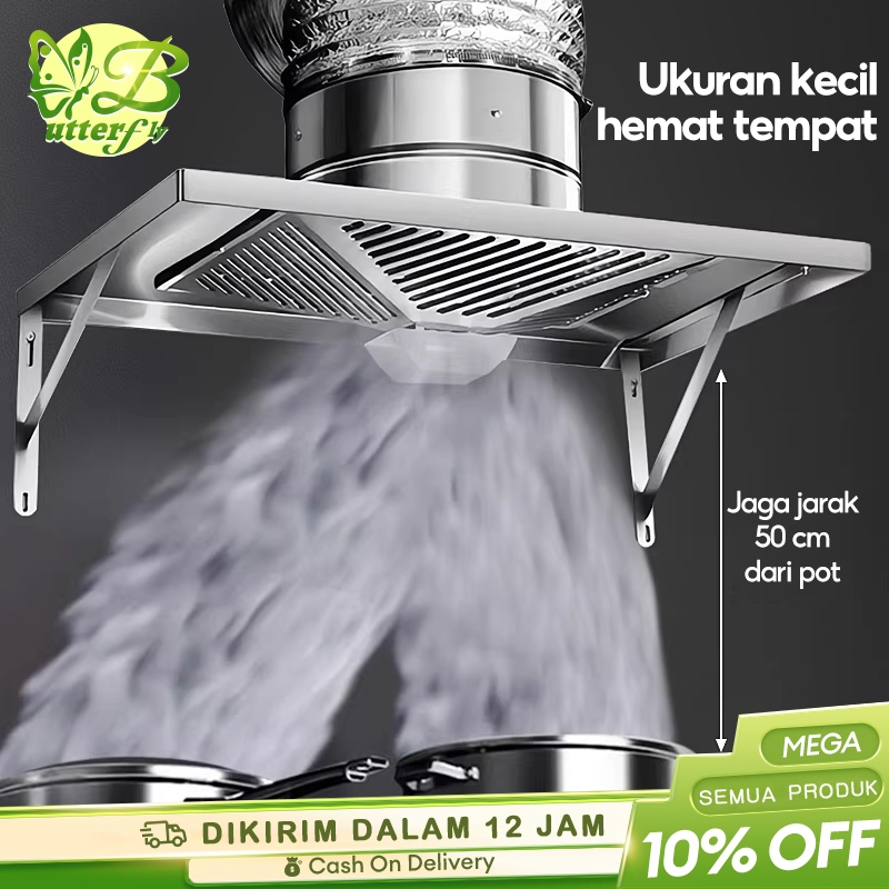 [Garansi 3 Tahun] Kitchen Exhaust Fan Cooker Hood Kompor Stainless Steel Penyedot Asap6 8 10 Inch Ki