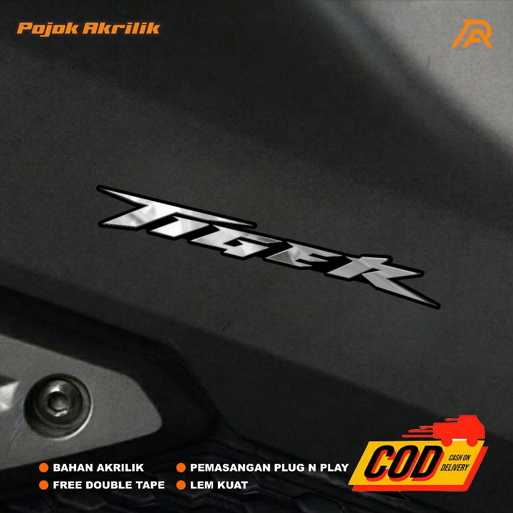 Emblem Logo Honda TIGER Timbul Motor 3D Akrilik Variasi Asesoris bukan stiker