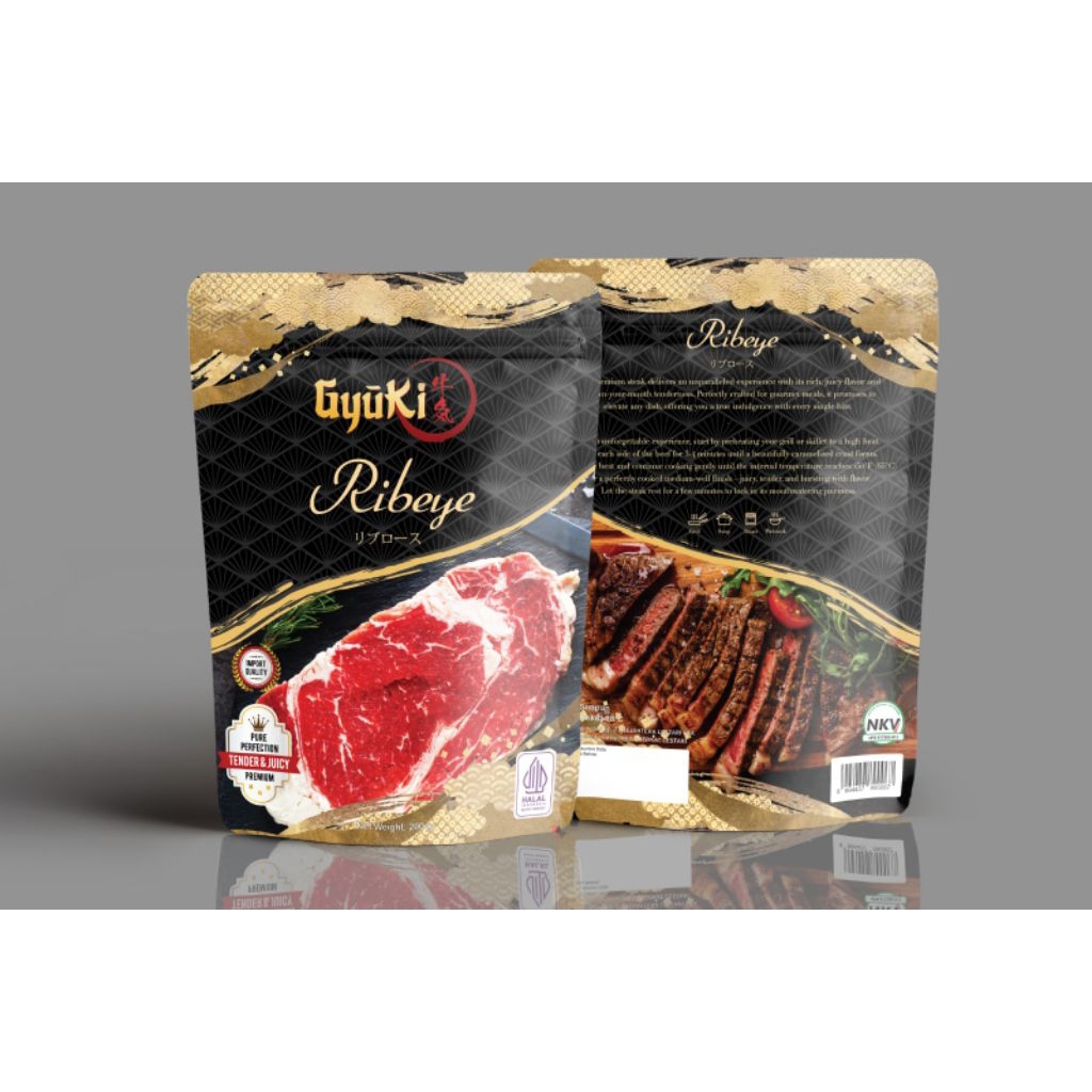 GYUKI RIBEYE STEAK PREMIUM 200GR POUCH/DAGING STEAK IMPORT PREMIUM RIBEYE