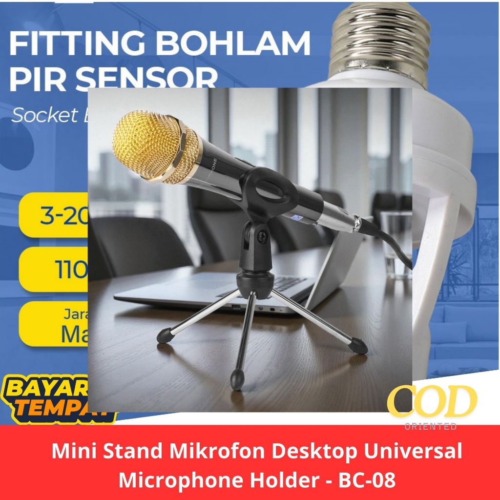 Mini Stand Mikrofon Universal - BC-08 / Stand Mikrofon / Stand Mikrofon Universal