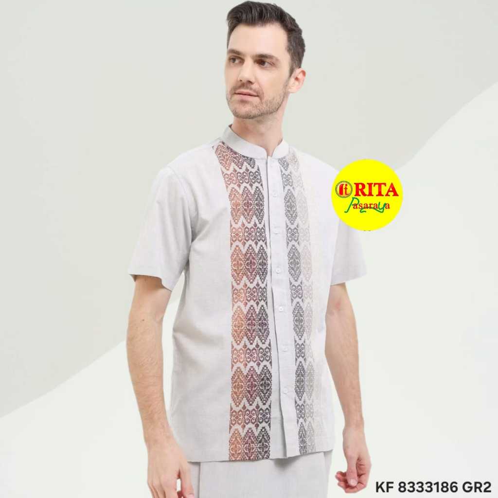 Intresse Koko Lengan Pendek Tenun Bordir / Koko Motif Tenun Brodir