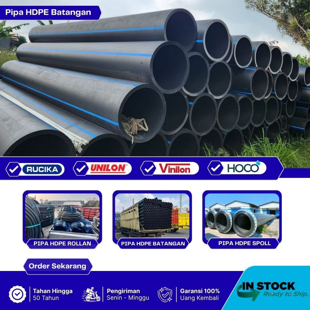 Pipa Hdpe Rucika Black 14 Inch 355 mm PN16 | Pipa Hdpe Batangan 6@/Batang