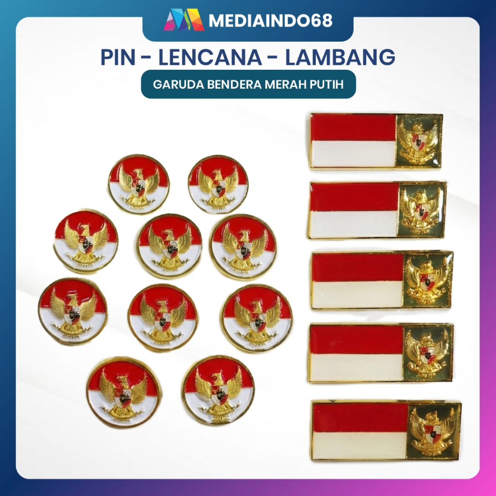 PIN/LENCANA GARUDA BENDERA MERAH PUTIH - PASKIBRA