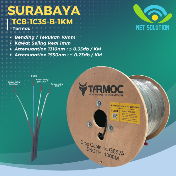 Kabel Dropcore FO 1 CORE 3 SELING 1000m/Cable FO Drop Core SM 1 Core