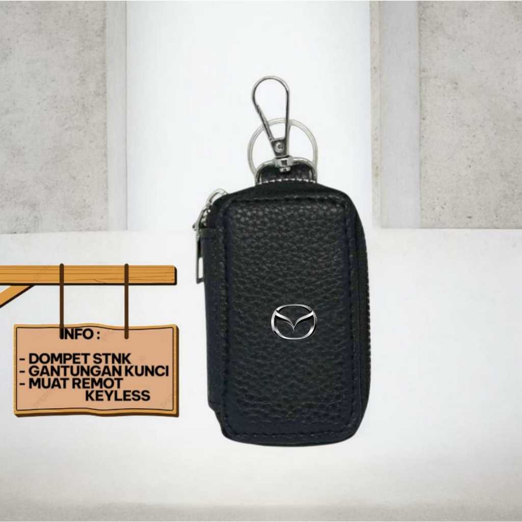 dompet kunci mobil gantungan stnk remot keyless logo MAZDA sarung kunci dompet zipper Cx5 dll