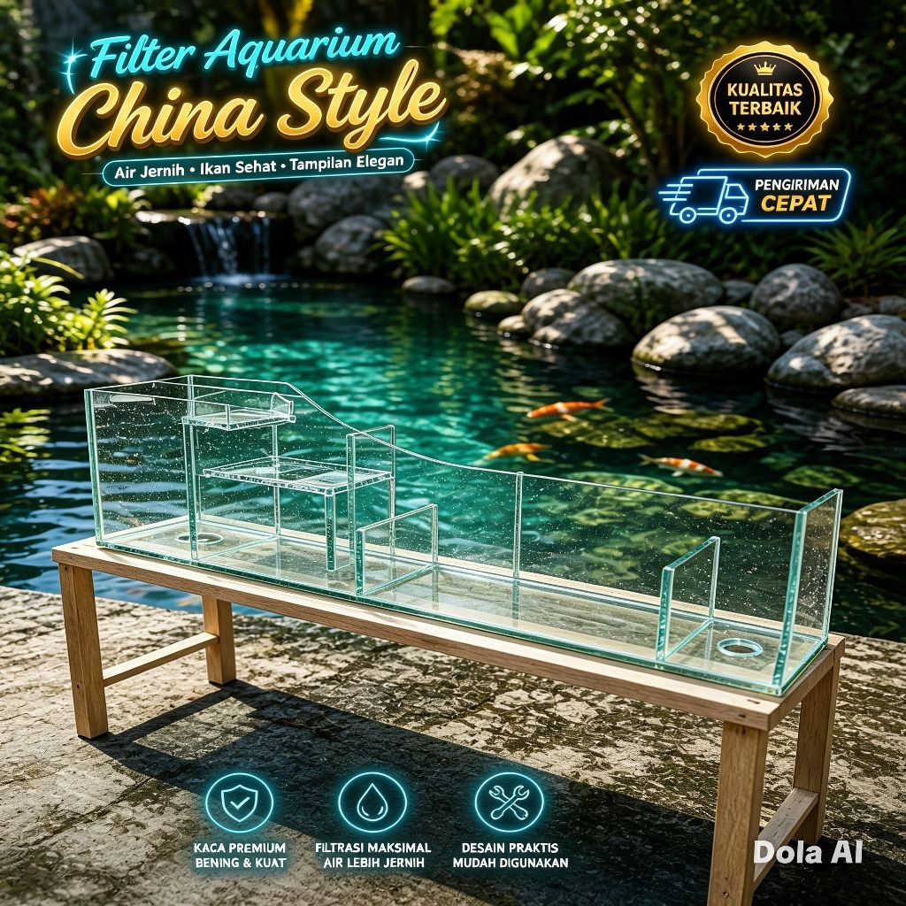 Filter Aquarium Kaca Cinna Style - Filter Kaca CTS -Filter Kaca Aquarium 30cm 40cm 50cm 60cm 70cm 80