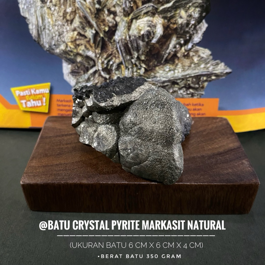 Batu Crystal Pyrite Markasite Natural L30 atau Batu Kristal Pyrite atau Clear Crystal Pyrite Stone a