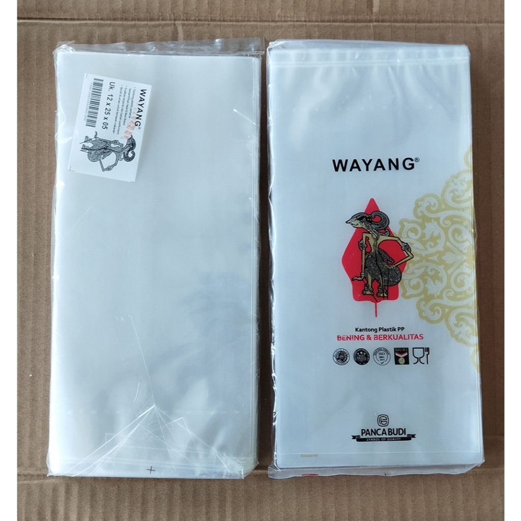 Plastik PP Wayang Bening Tebal 0,5 Ukuran 12x25
