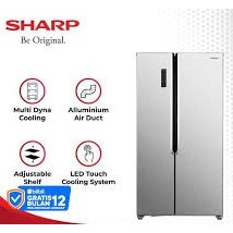 KULKAS SHARP 2 PINTU SIDE BY SIDE KIRI KANAN SJ IS 50 MA SL