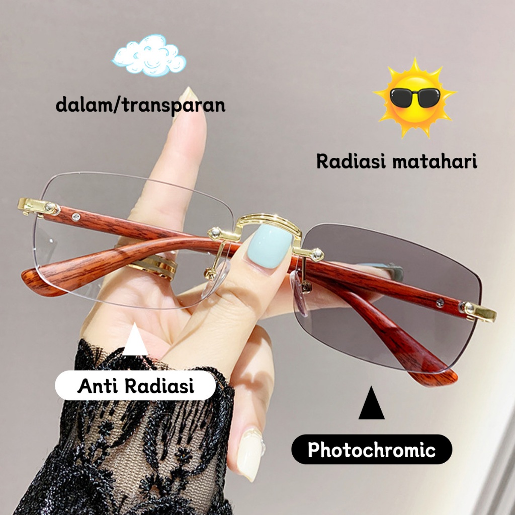 [COD] Kacamata Photocromic Baca Lensa Plus Anti Radiasi +0.75s/d + 3.25 Kacamata Pria Wanita Baca Da