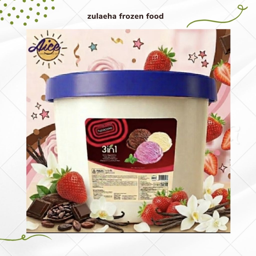 Halocoko Ice Cream 5 Liter 3in1 Es Krim by Aice 5 Liter 3in1
