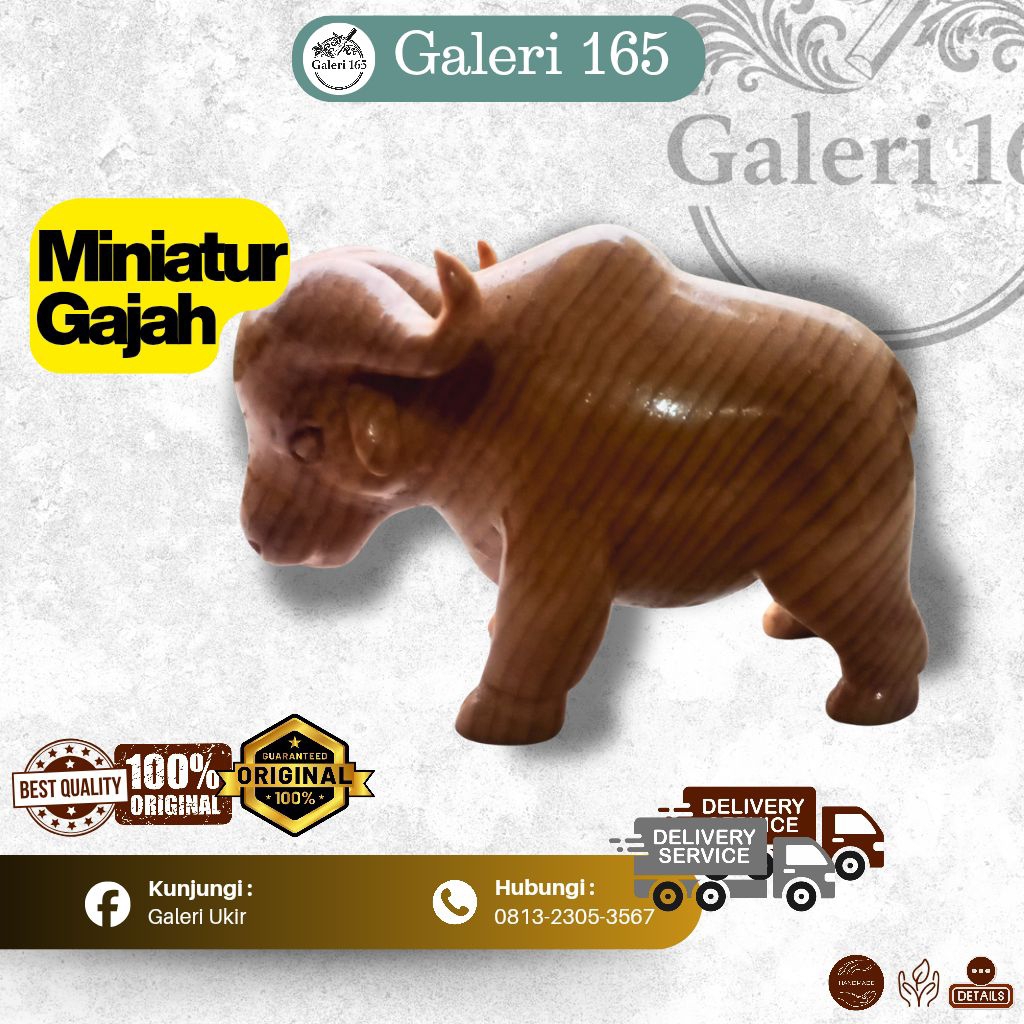 MINIATUR UKIRAN HEWAN BANTENG/MINIATUR HEWAN NATURAL HANDMADE/MINIATUR MAINAN ANAK/ MINIATUR FIGUR H