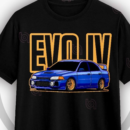 Kaos Tshirt Baju Mobil Balap Racing Otomotif Enthusiast JDM Drift Car Mitsubishi Lancer Evolution IV