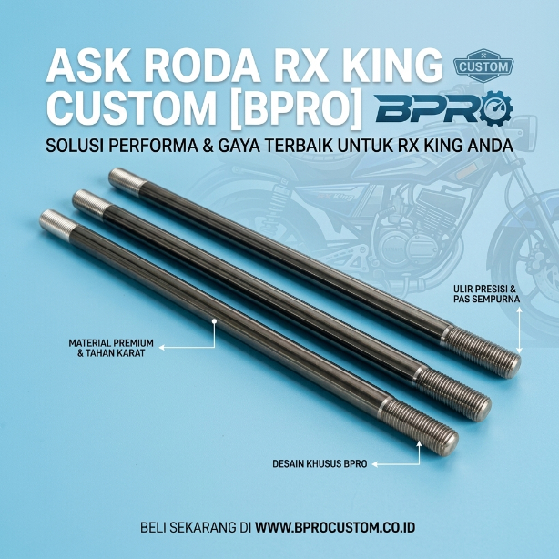 As Roda RX King custom Arm BPRO AITECH Bahan Stainless Steel Panjang 28cm