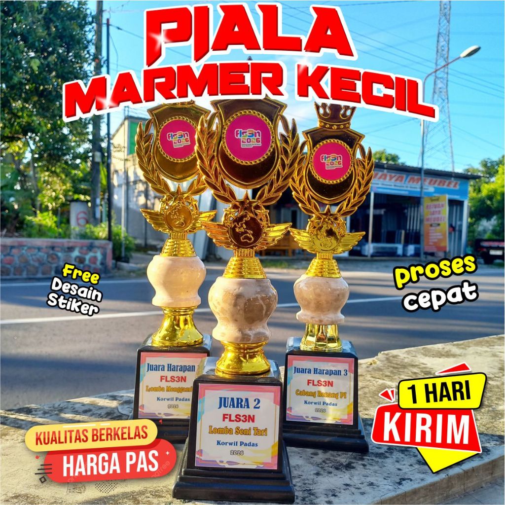 Piala / Trophy marmer kecil set / piala 1 set