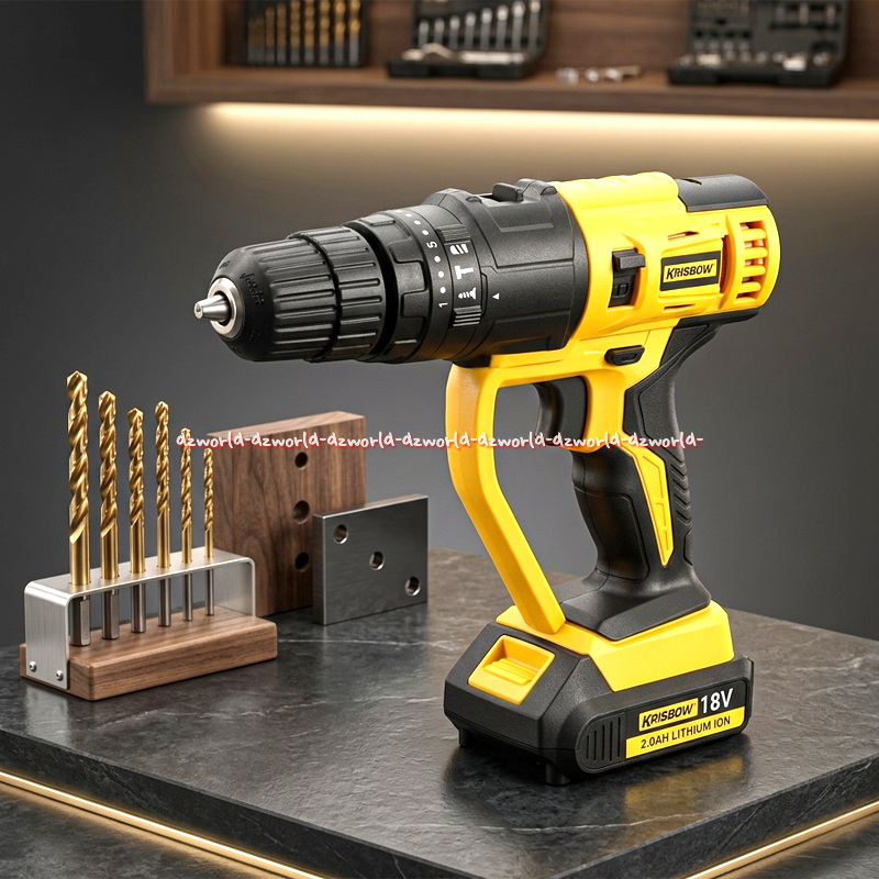 Krisbow 18v Drill Drilling Machine Cordless Multi Head Ircmh01 Mesin Bor Listrik Tanpa Kabel Portabl