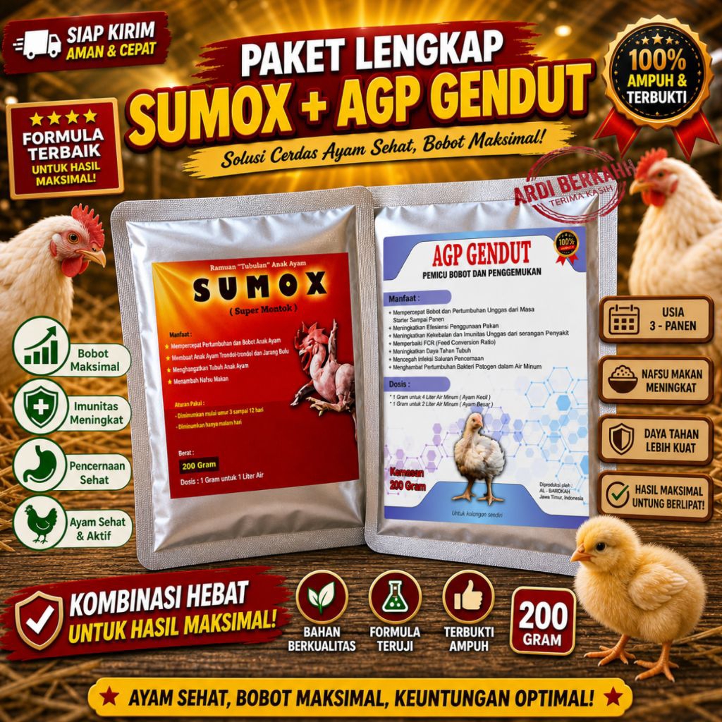 Paket Vitamin Sumox & Agp Gendut - Vitamin Ayam Broiler