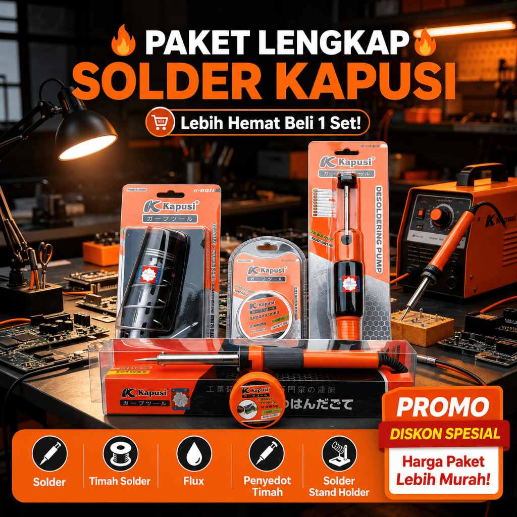 Kapusi Paket Solder Set Solder Lengkap
