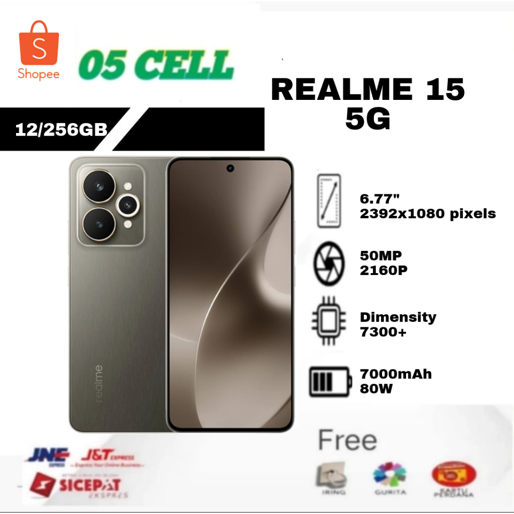 REALME 15 5G RAM 8/256GB & 12/256GB GARANSI RESMI INDONESIA