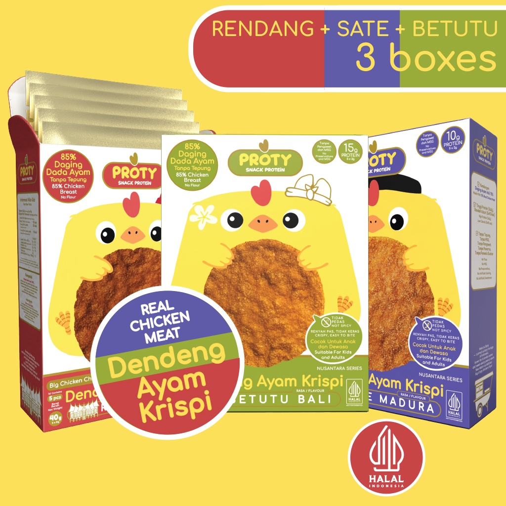 PROTY Betutu Bali (1Box)+ Rendang Minang (1Box)+ Smoky Sate Madura (1Box) DendengAyamKrispiNusantara