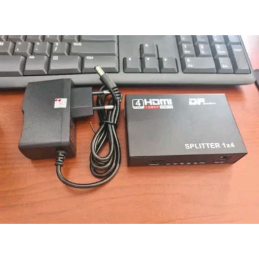 SPLITTER PORT 1 INPUT HDMI FOR IN OUT CCTV VIDEO GAMBAR DVR TV DUAL DOUBEL 2 OUTPUT LAYAR