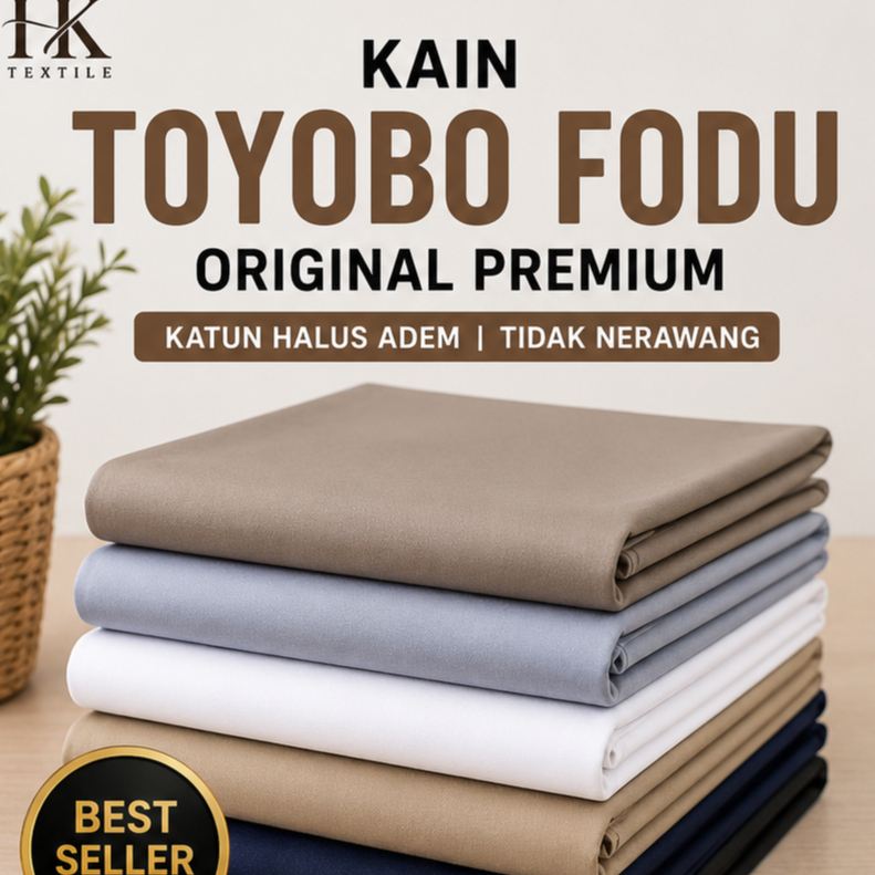 Kain Toyobo Fodu Original Premium Katun Halus Adem | Bahan Gamis Kemeja Koko Kurta Tunik | Kain Toyo